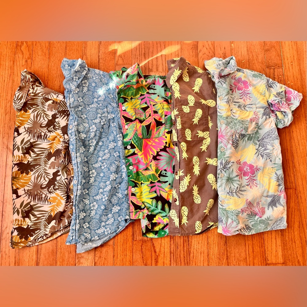 5pc Boy’s Short Sleeve Hawaiian Shirts